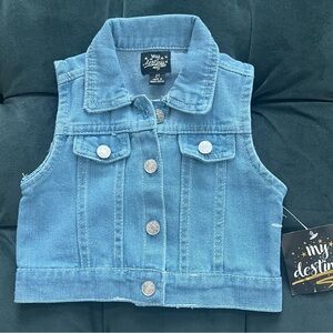 Sleeveless jean jacket toddler